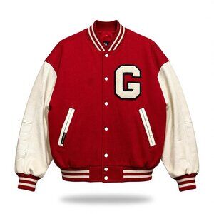 Godspell Broadway Cast & Crew Varsity Jacket M • Red Wool/White Leather • Rare